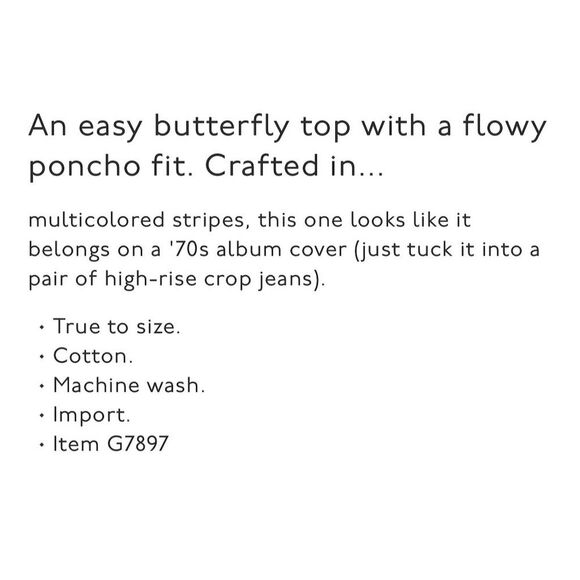 Madewell Women's XS Striped Butterfly Tunic Top Multicolor Casual - Picture 10 of 10